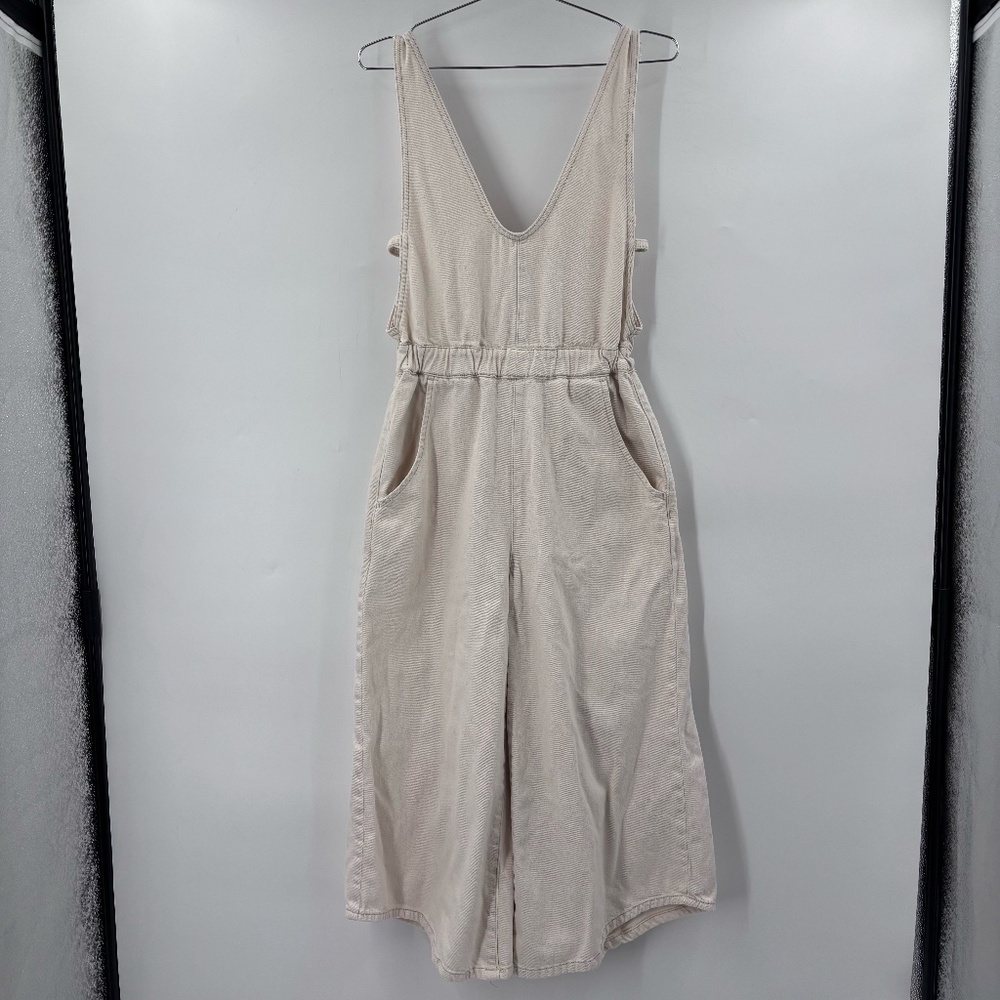Free People Alora Open Tieback Jumpsuit 100% Cotton Size Small